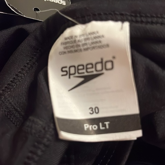 NWT Speedo Women's Swimsuit One Piece Prolt Flyback Solid Adult Team black 30 - Picture 9 of 9